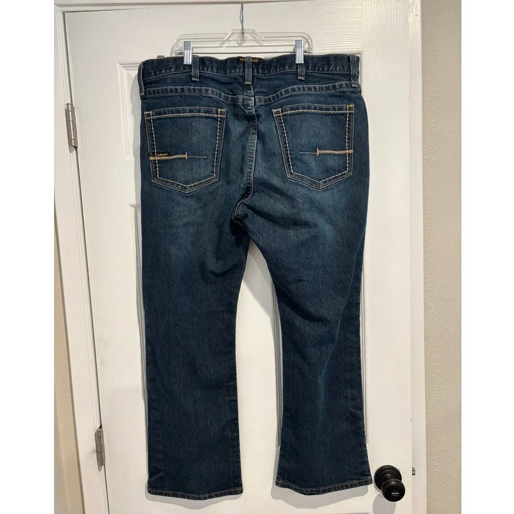 Ariat Rebar M5 DuraStretch Jeans Mens 40x30 Straight Leg Workwear Cobalt